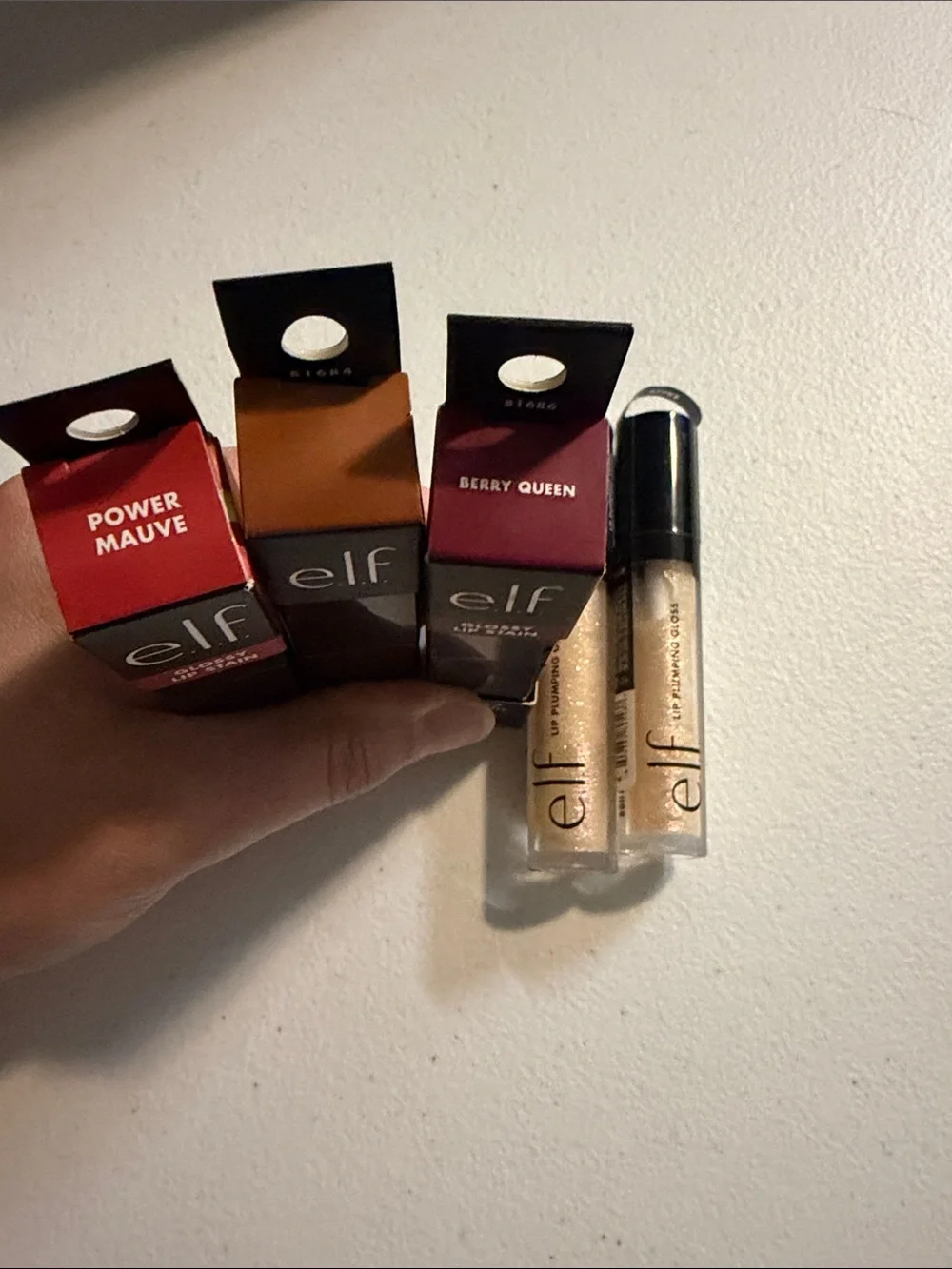 ELF Lip Gloss & Glossy Lip Stain Set - Red, Brown, Gold